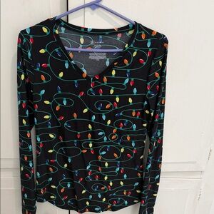 No Boundaries Black Top with Colorful Light Bulb Print